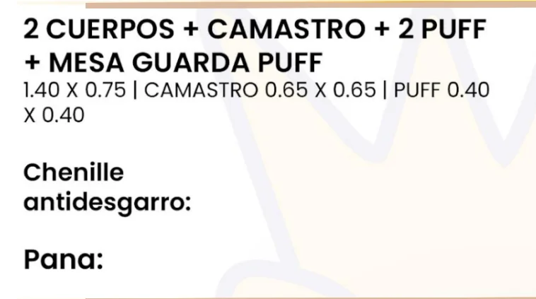 Imagen 2 de 2 Cuerpos + Camastro + Mesa guarda puff + 2 puff