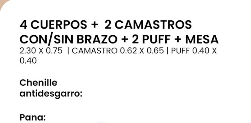 Imagen 2 de 4 Cuerpos + 2 camastros con/sin brazo + 2 puff + mesa guarda puff