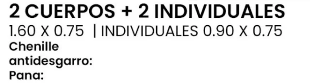 Imagen 2 de 2 Cuerpos + 2 Individuales