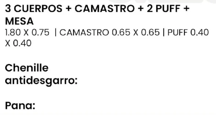 Imagen 2 de 3 Cuerpos + Camastro + 2 Puff + Mesa