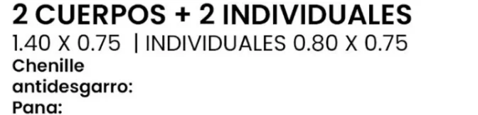 Imagen 2 de 2 Cuerpos + 2 Individuales