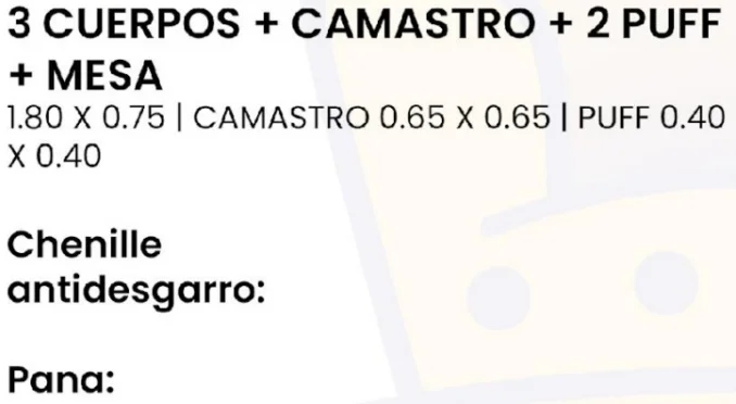 Imagen 2 de 3 Cuerpos + Camastro + 2 Puff + Mesa
